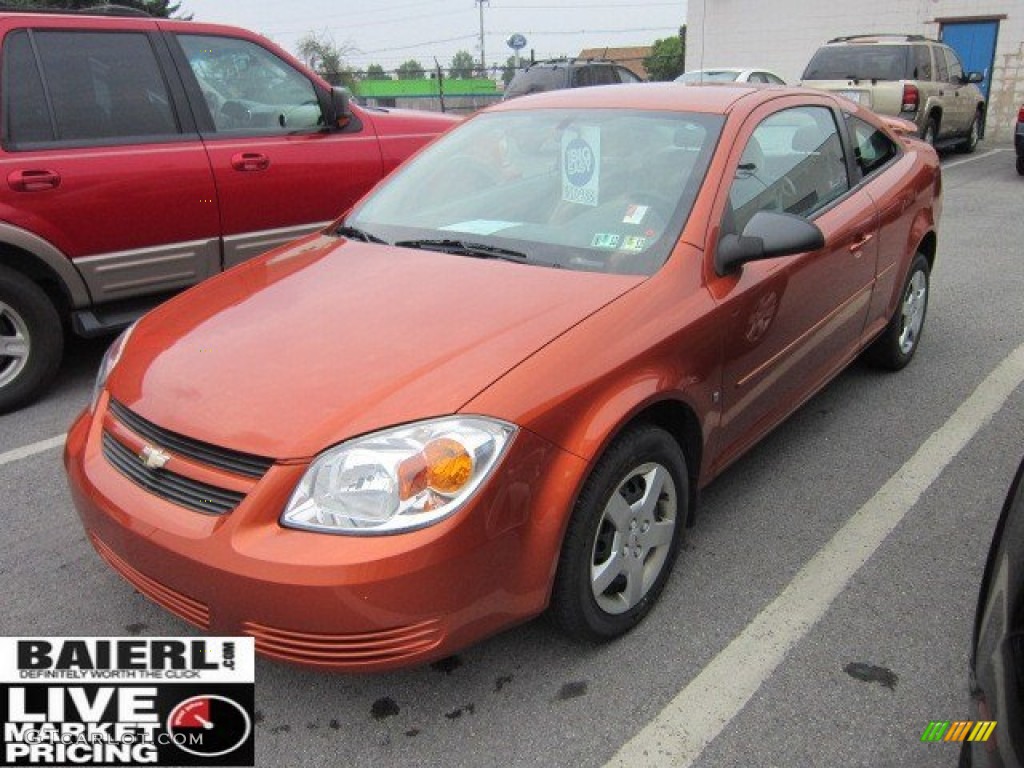 2007 Cobalt LS Coupe - Sunburst Orange Metallic / Gray photo #3