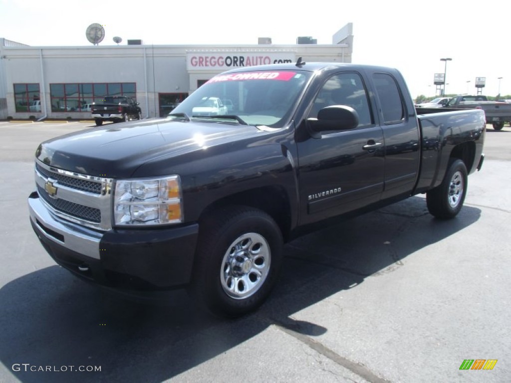2009 Silverado 1500 LS Extended Cab 4x4 - Black / Dark Titanium photo #1