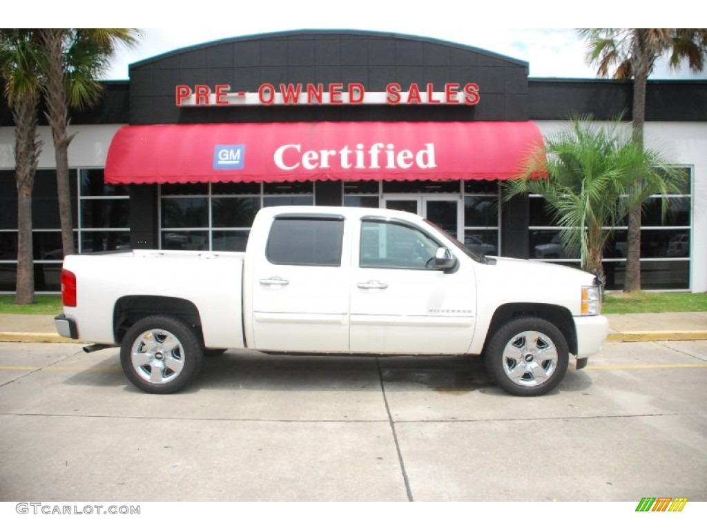 2010 Silverado 1500 LTZ Crew Cab - White Diamond Tricoat / Dark Cashmere/Light Cashmere photo #1