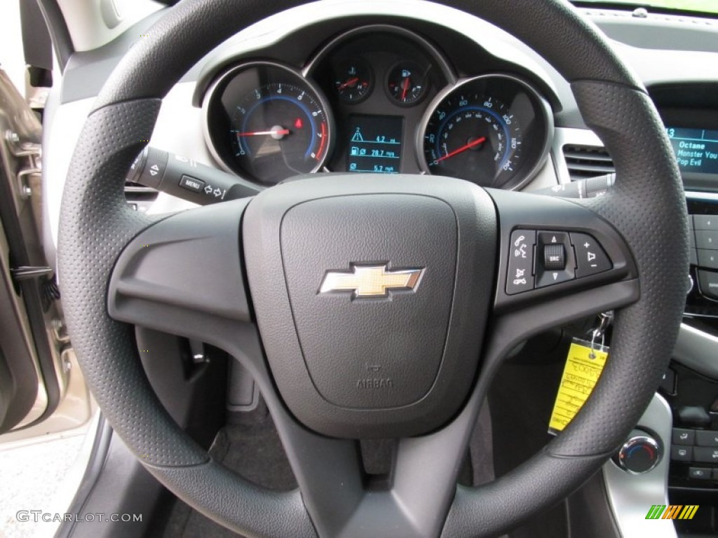 2012 Chevrolet Cruze LS Jet Black/Medium Titanium Steering Wheel Photo #51883175