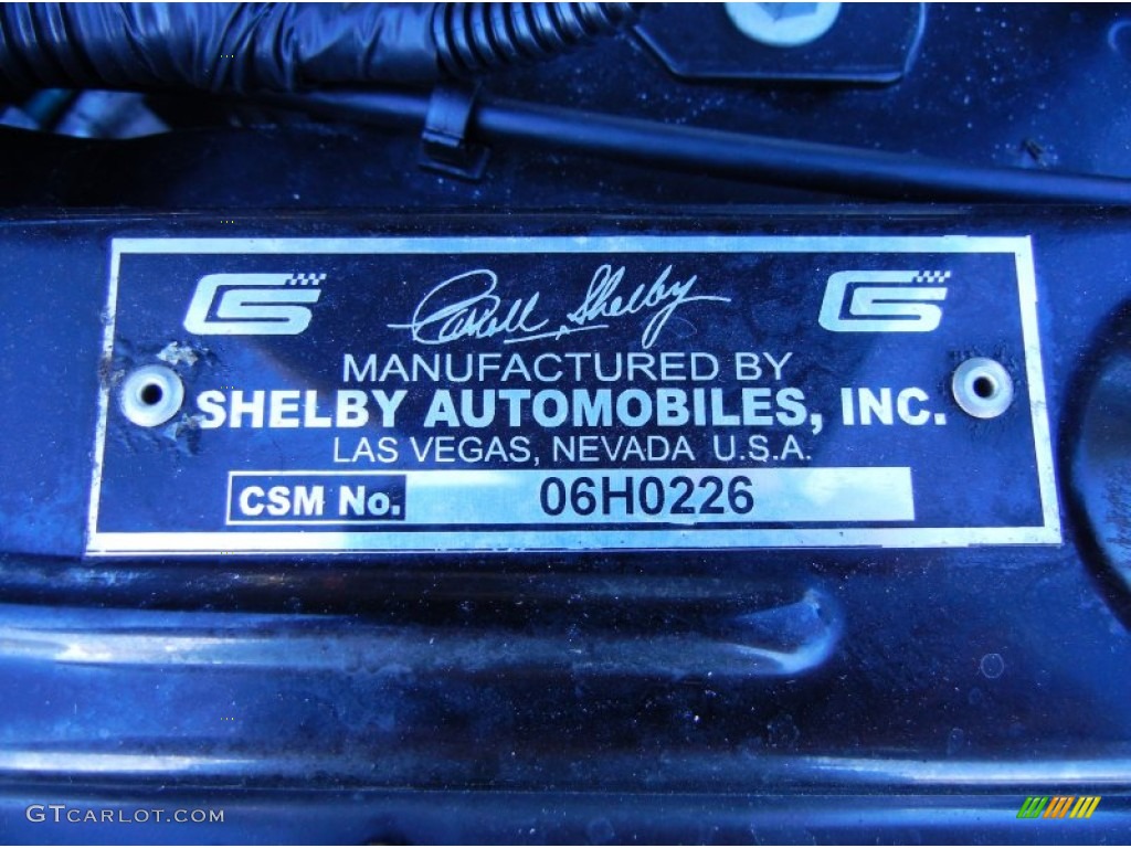 2006 Ford Mustang Shelby GT-H Coupe Info Tag Photo #51884561