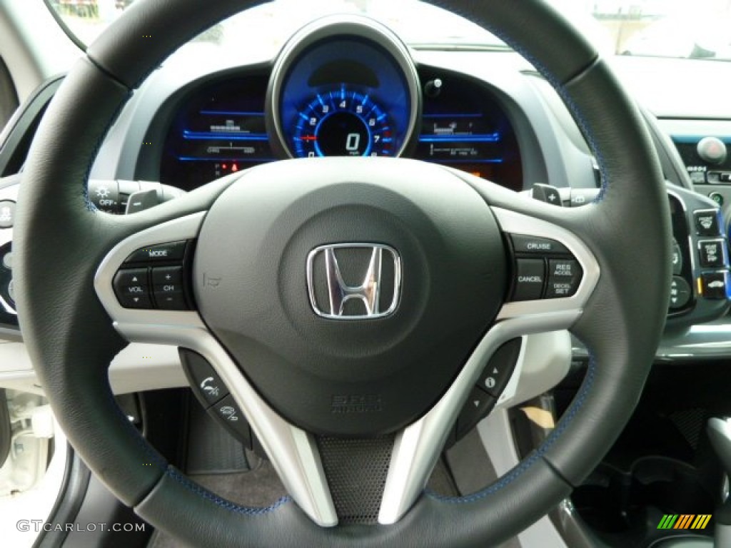 2011 Honda CR-Z EX Sport Hybrid Gray Fabric Steering Wheel Photo #51885200