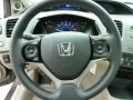 Beige 2012 Honda Civic EX Sedan Steering Wheel