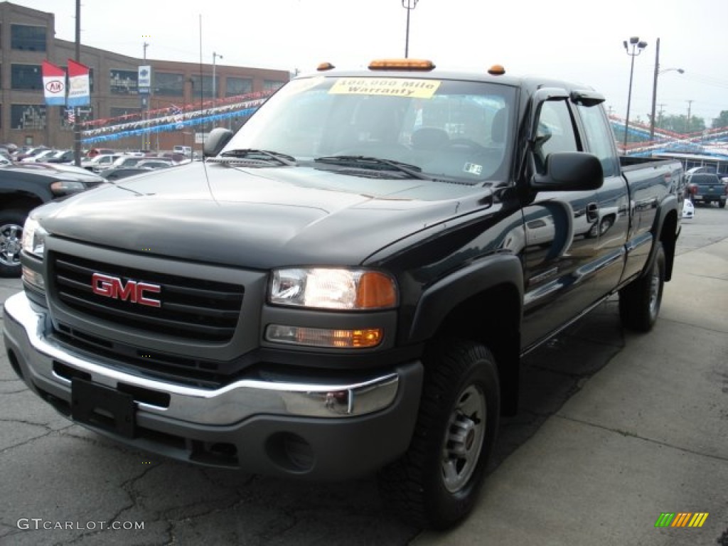 2006 Sierra 2500HD SLE Extended Cab 4x4 - Onyx Black / Dark Pewter photo #4