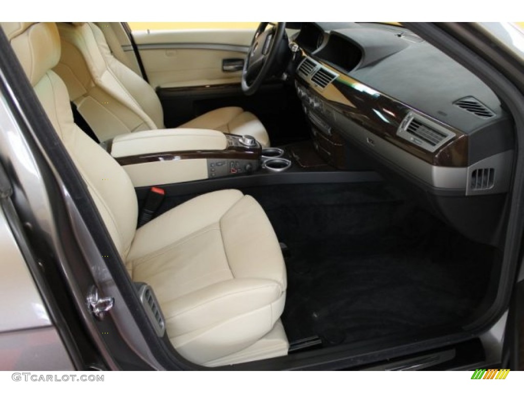 Cream Beige Interior 2008 BMW 7 Series 750i Sedan Photo #51893501