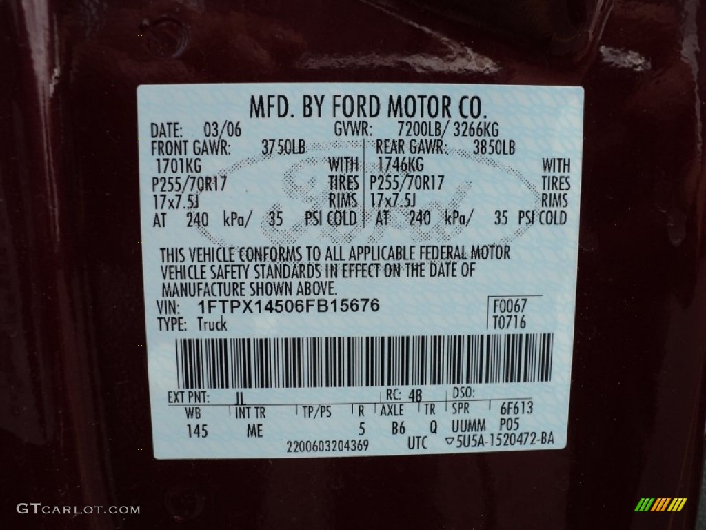 2006 F150 XLT SuperCab 4x4 - Dark Toreador Red Metallic / Medium/Dark Flint photo #5