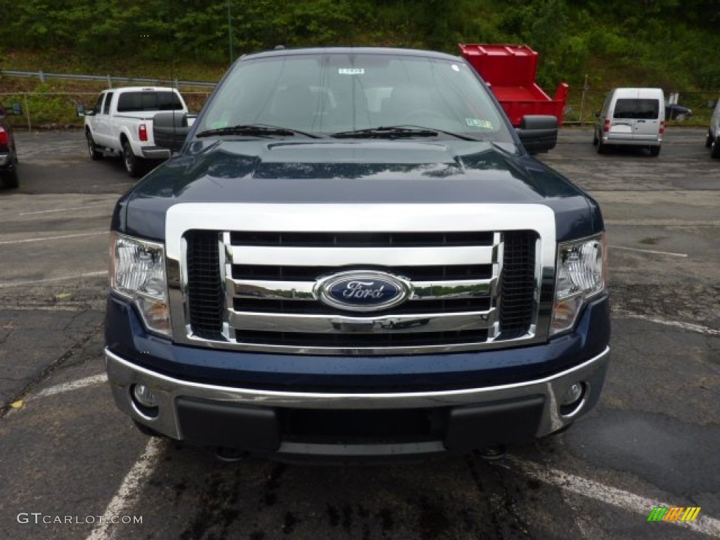 2011 F150 XLT SuperCab 4x4 - Dark Blue Pearl Metallic / Steel Gray photo #6