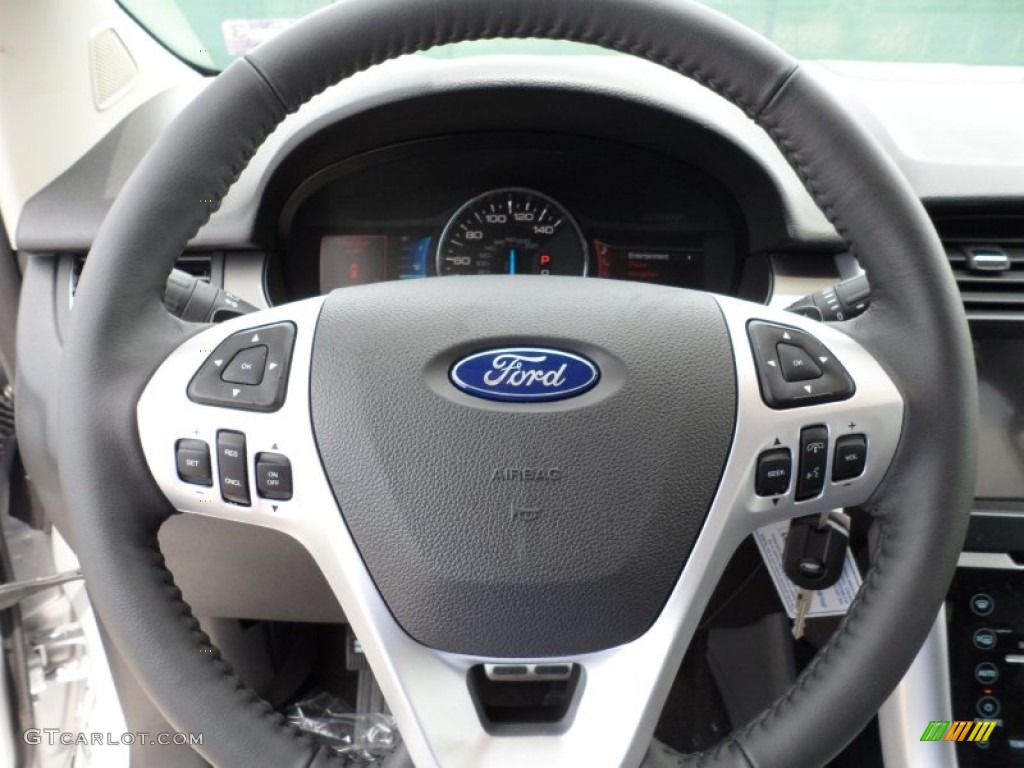 2011 Ford Edge Sport Charcoal Black/Silver Smoke Metallic Steering Wheel Photo #51894158