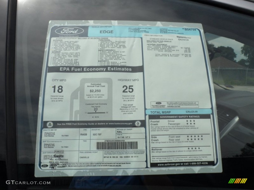 2011 Ford Edge Sport Window Sticker Photo #51894224