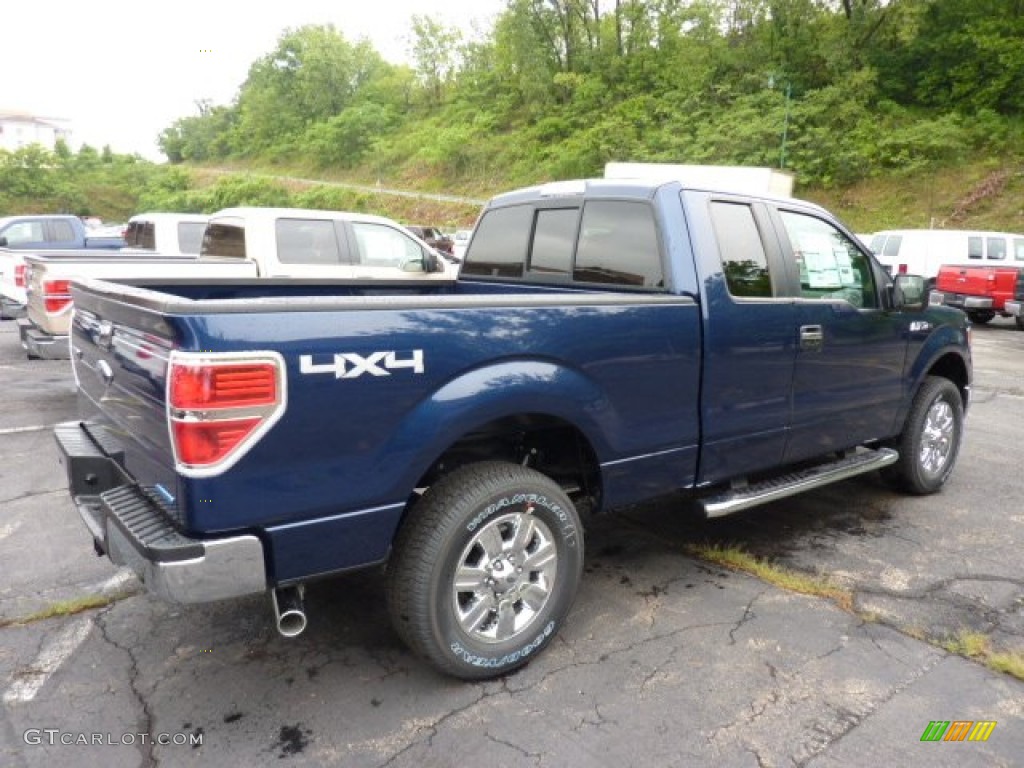 2011 F150 XLT SuperCab 4x4 - Dark Blue Pearl Metallic / Steel Gray photo #2