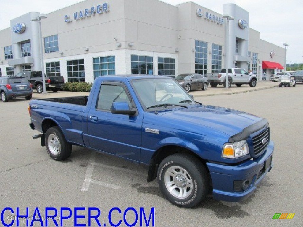 2007 Ranger STX Regular Cab - Vista Blue Metallic / Ebony/Blue photo #1