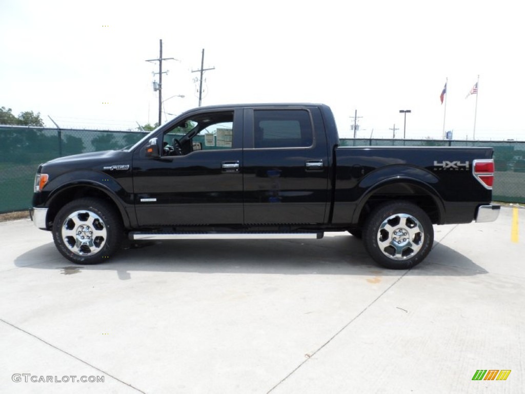 2011 F150 Lariat SuperCrew 4x4 - Ebony Black / Black photo #6