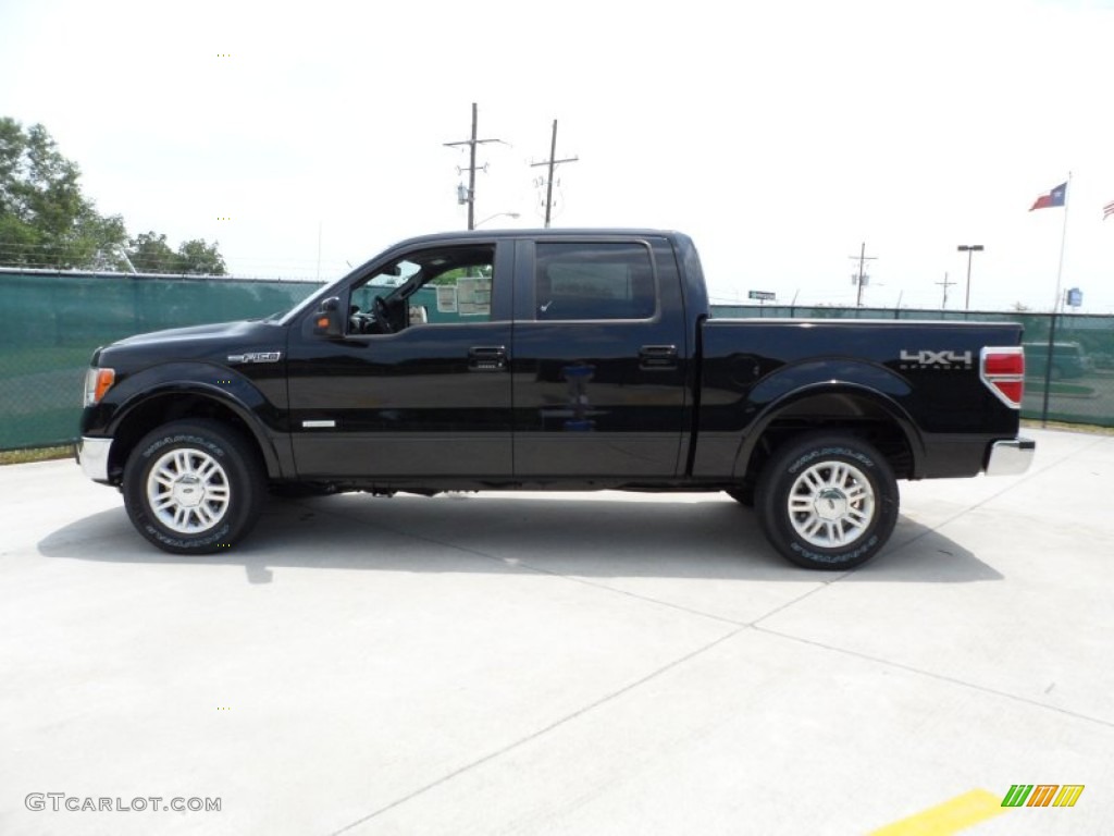 2011 F150 Lariat SuperCrew 4x4 - Ebony Black / Black photo #6