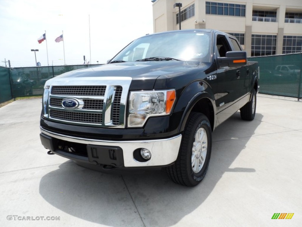 2011 F150 Lariat SuperCrew 4x4 - Ebony Black / Black photo #7