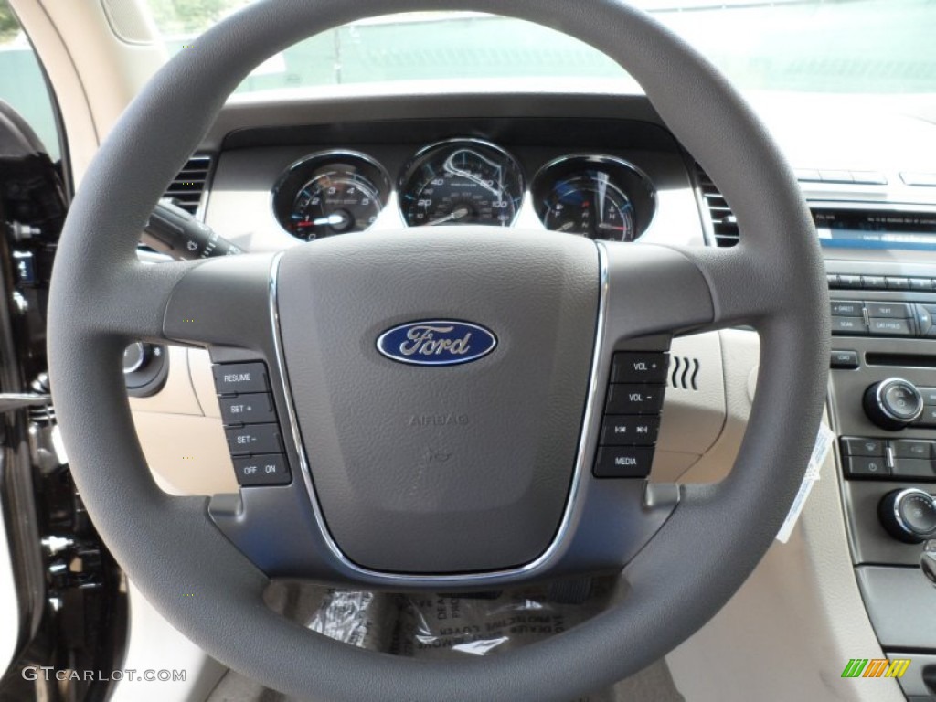 2011 Ford Taurus SE Light Stone Steering Wheel Photo #51896717