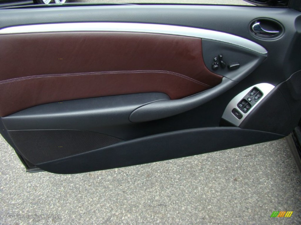 2006 Mercedes-Benz CLK 55 AMG Cabriolet AMG Charcoal/Merlot Red Door Panel Photo #51897383