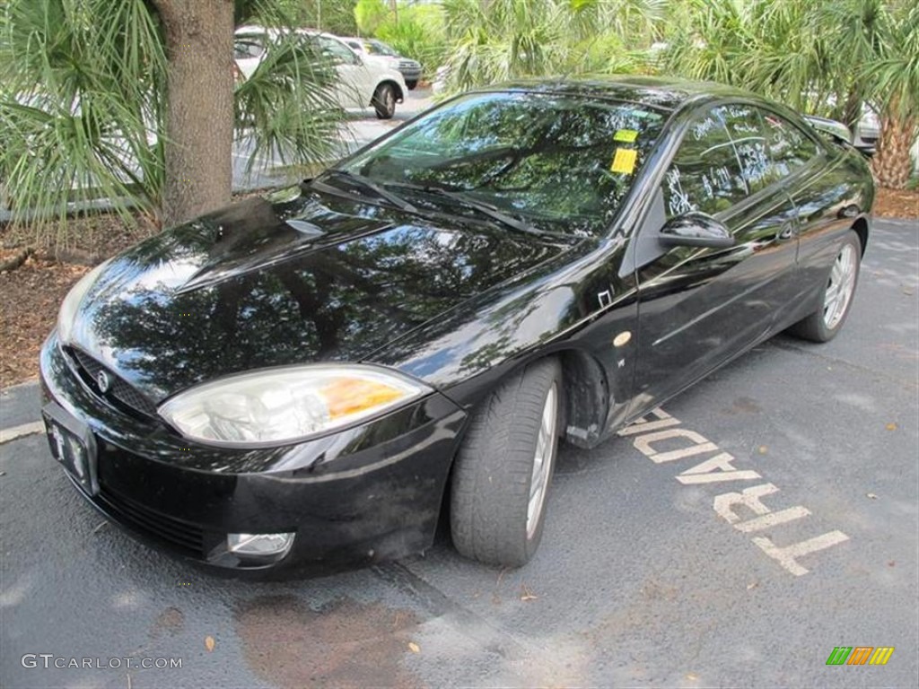 2002 Cougar V6 Coupe - Black / Dark Graphite photo #4