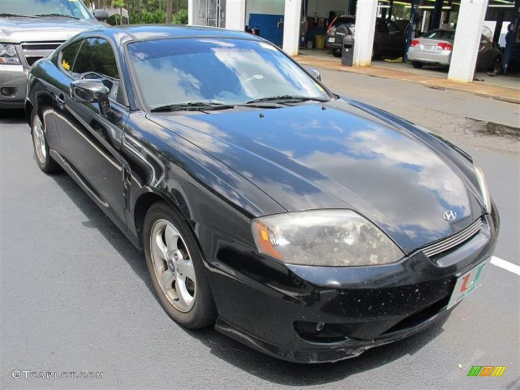 2006 Tiburon GS - Obsidian Black / Black photo #1