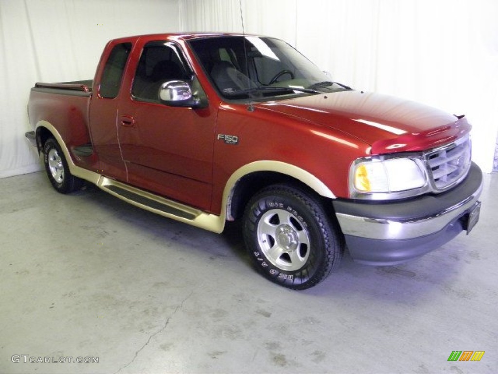 2000 F150 XLT Extended Cab - Toreador Red Metallic / Medium Parchment photo #1