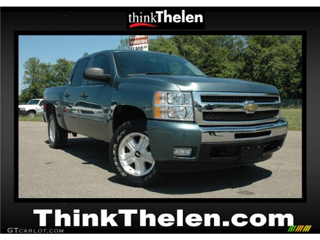 2009 Silverado 1500 LT Crew Cab 4x4 - Blue Granite Metallic / Dark Titanium photo #1