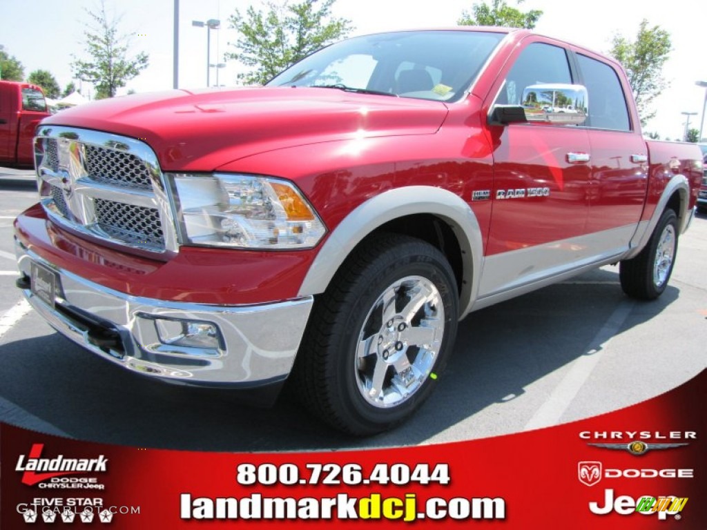 2011 Ram 1500 Laramie Crew Cab 4x4 - Flame Red / Dark Slate Gray/Medium Graystone photo #1