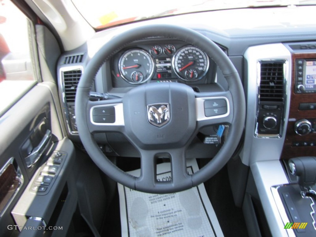 2011 Ram 1500 Laramie Crew Cab 4x4 - Flame Red / Dark Slate Gray/Medium Graystone photo #12