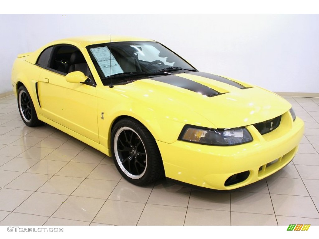 Zinc Yellow 2003 Ford Mustang Cobra Coupe Exterior Photo #51913337
