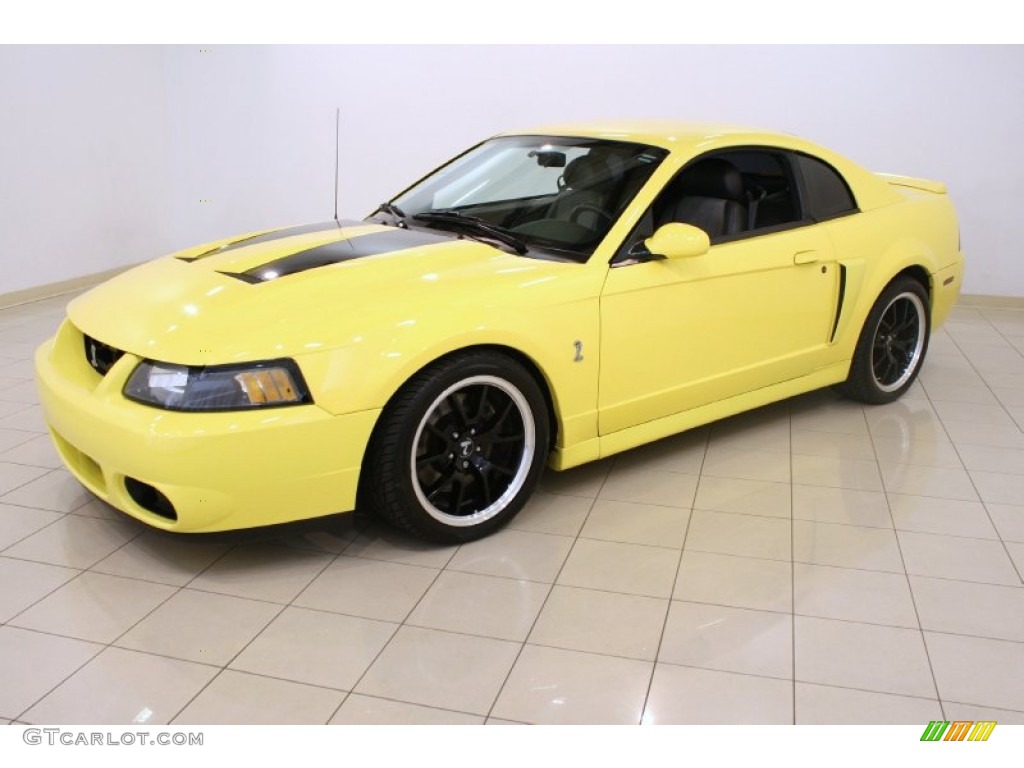 Zinc Yellow 2003 Ford Mustang Cobra Coupe Exterior Photo #51913364