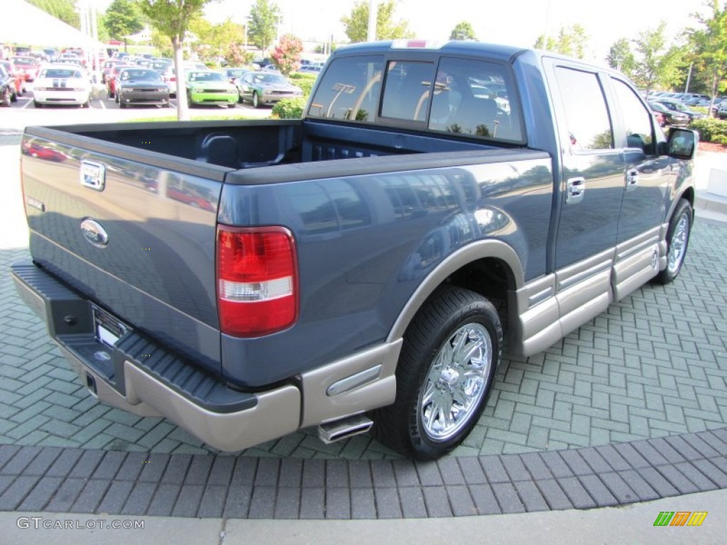 2006 F150 Lariat SuperCrew - Medium Wedgewood Blue Metallic / Tan photo #5