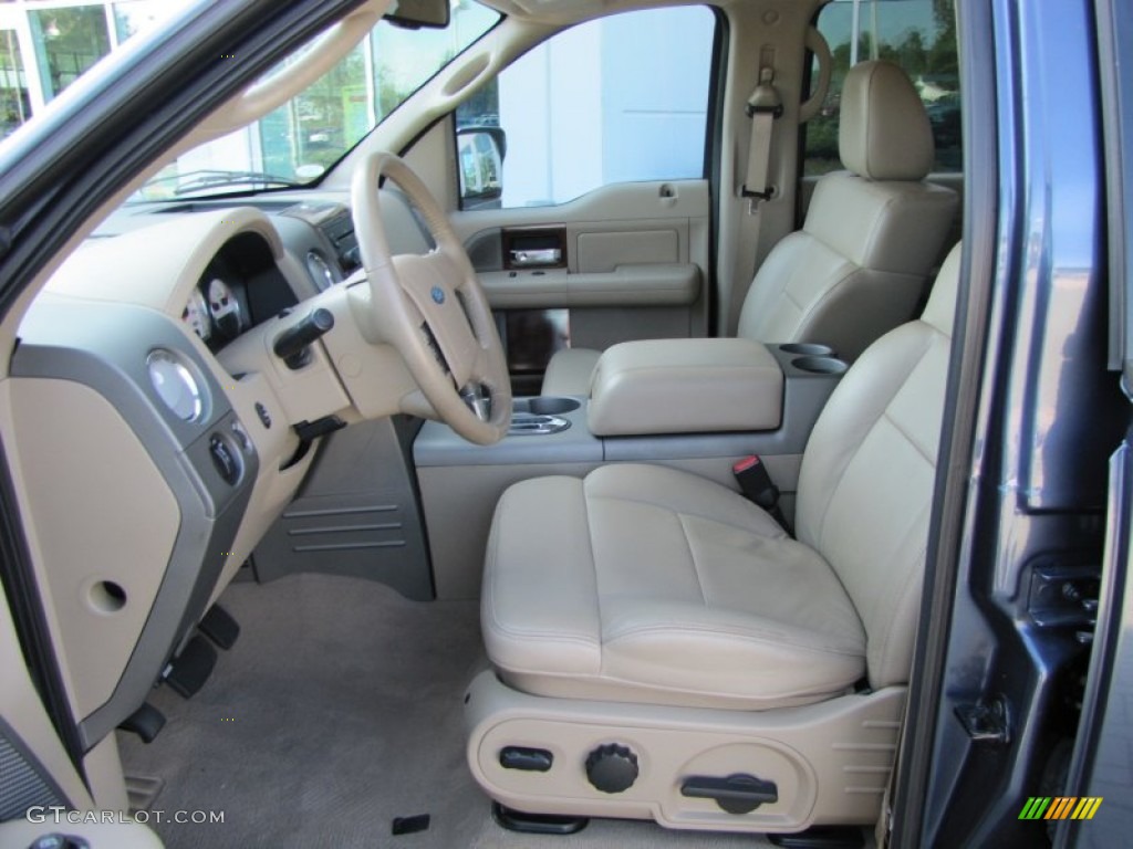 2006 F150 Lariat SuperCrew - Medium Wedgewood Blue Metallic / Tan photo #12