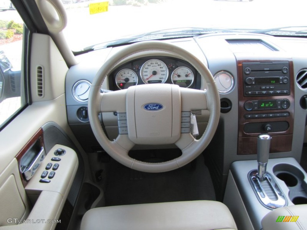 2006 F150 Lariat SuperCrew - Medium Wedgewood Blue Metallic / Tan photo #24