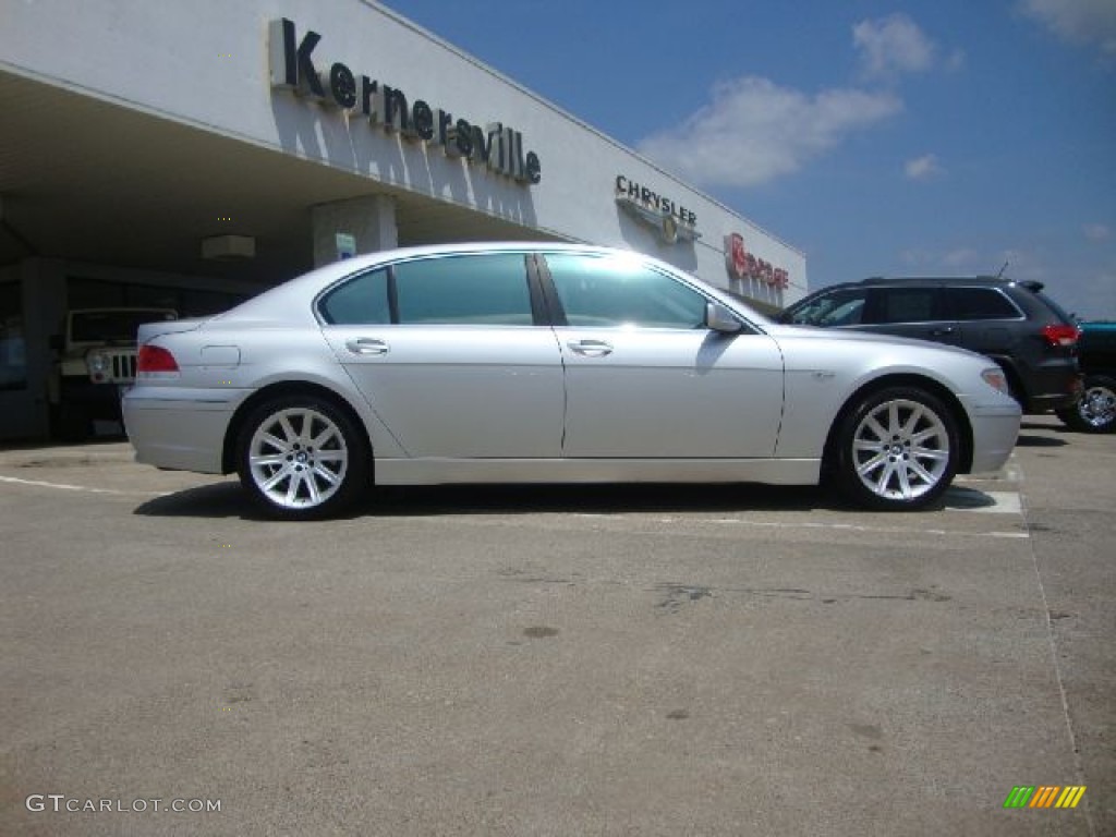 2003 7 Series 745Li Sedan - Titanium Silver Metallic / Black/Black photo #2