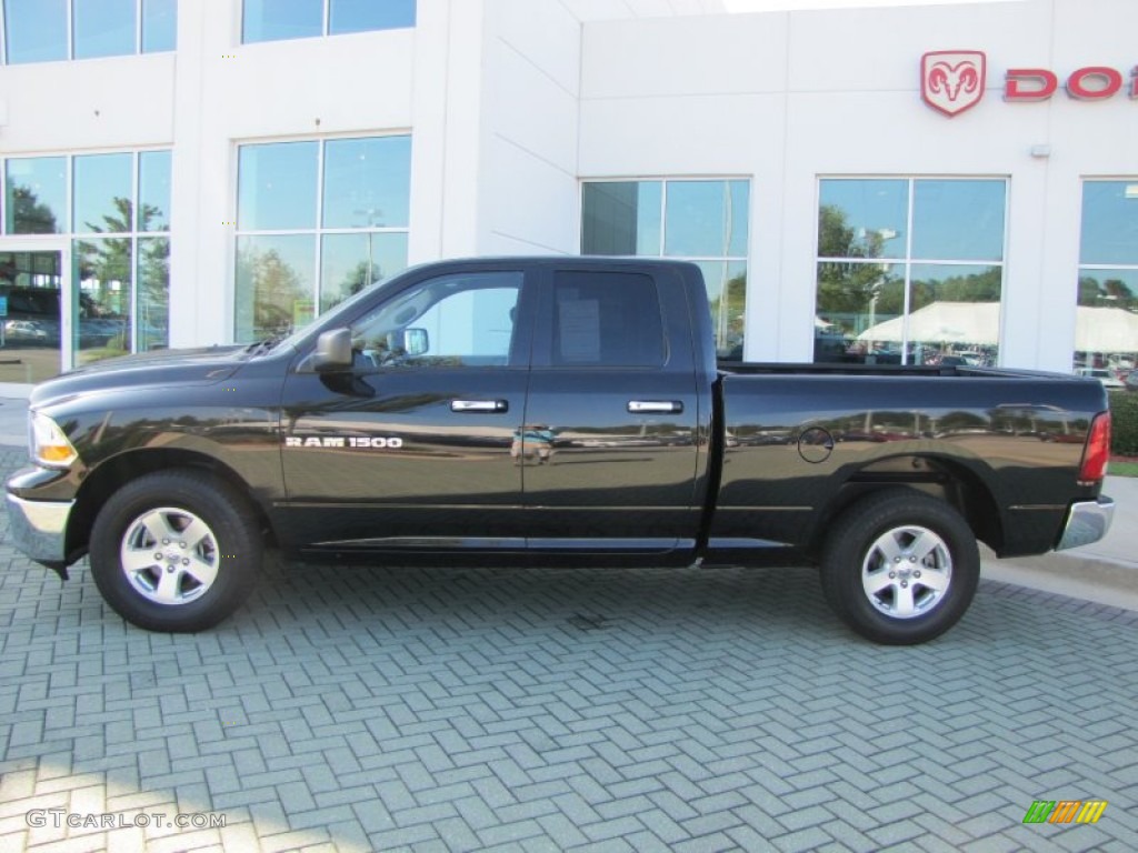 2011 Ram 1500 SLT Quad Cab - Brilliant Black Crystal Pearl / Dark Slate Gray/Medium Graystone photo #2