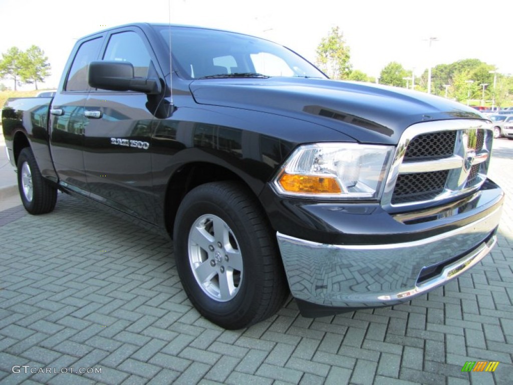 2011 Ram 1500 SLT Quad Cab - Brilliant Black Crystal Pearl / Dark Slate Gray/Medium Graystone photo #7