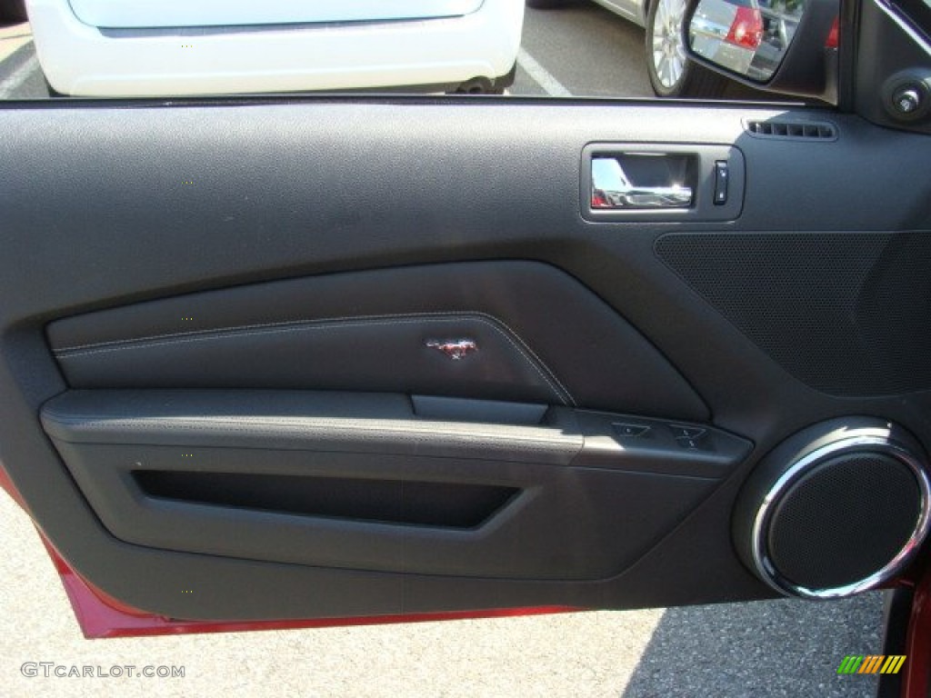 2010 Ford Mustang GT Premium Convertible Charcoal Black/Cashmere Door Panel Photo #51918485