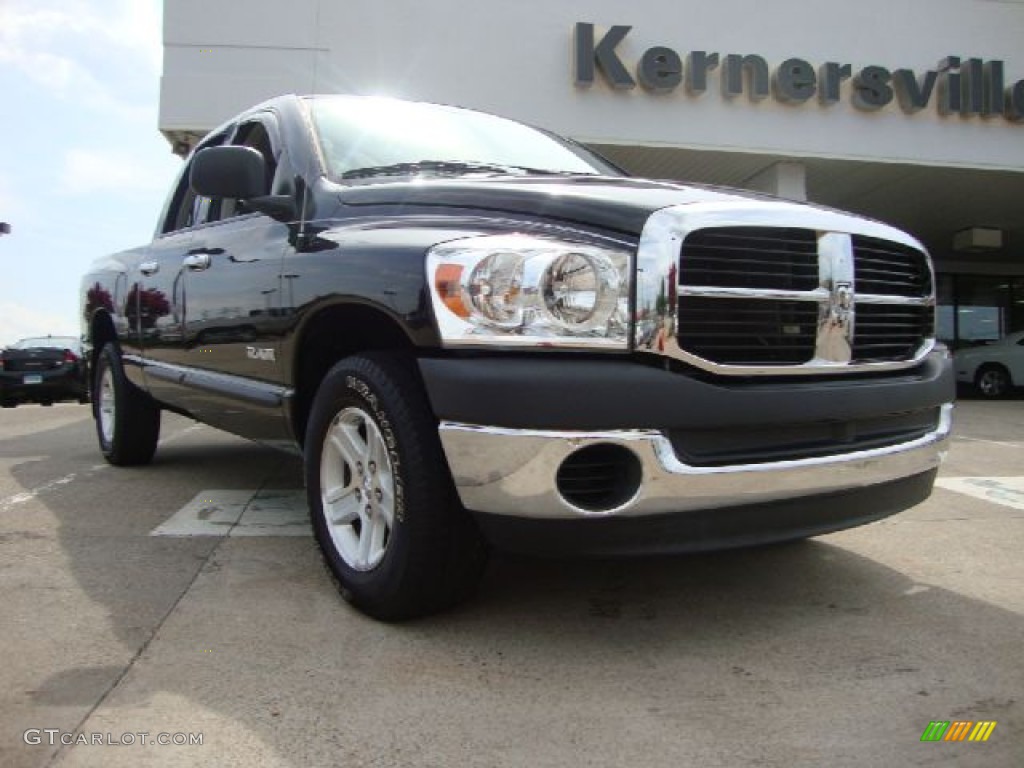 2008 Ram 1500 TRX Quad Cab - Brilliant Black Crystal Pearl / Medium Slate Gray photo #1
