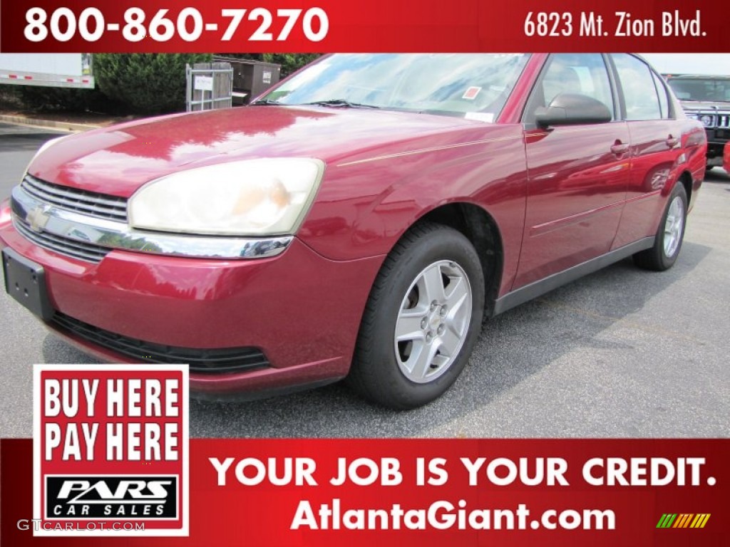 2004 Malibu LS V6 Sedan - Sport Red Metallic / Gray photo #1