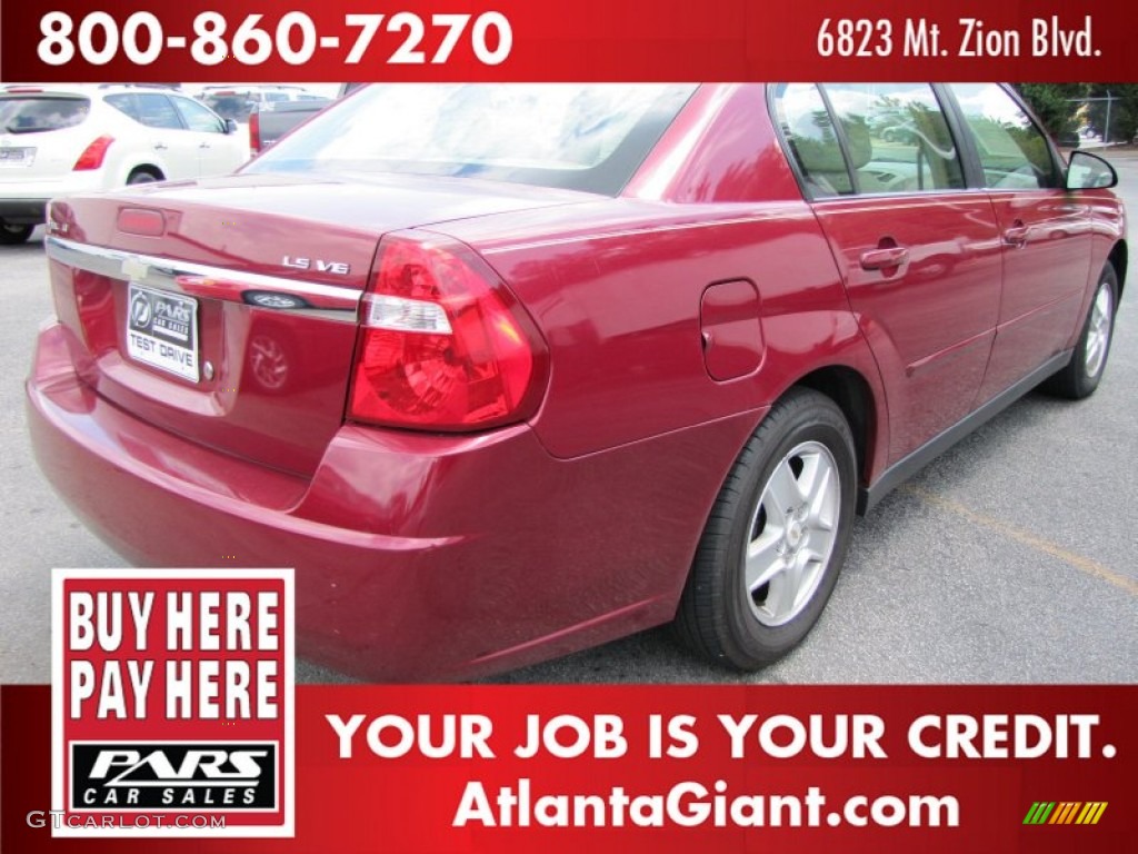 2004 Malibu LS V6 Sedan - Sport Red Metallic / Gray photo #3