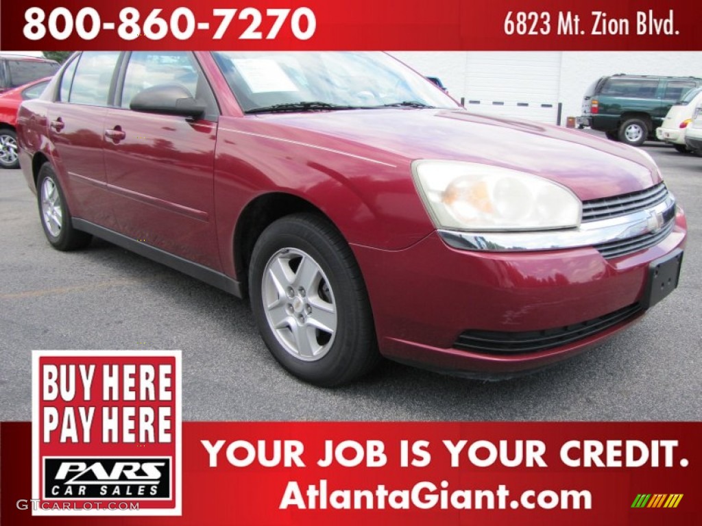 2004 Malibu LS V6 Sedan - Sport Red Metallic / Gray photo #4