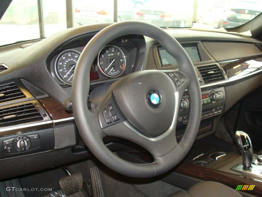 2011 BMW X5 xDrive 50i Black Steering Wheel Photo #51921953