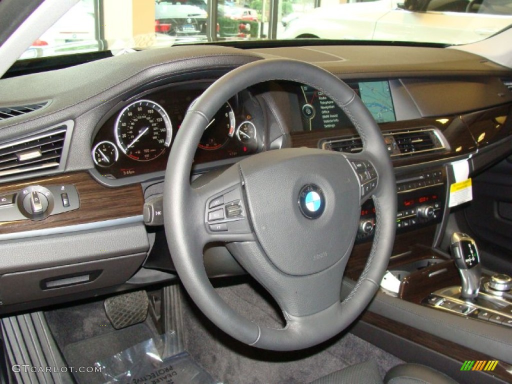 2011 BMW 7 Series 750i xDrive Sedan Black Steering Wheel Photo #51922139