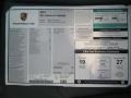  2012 911 Carrera S Cabriolet Window Sticker