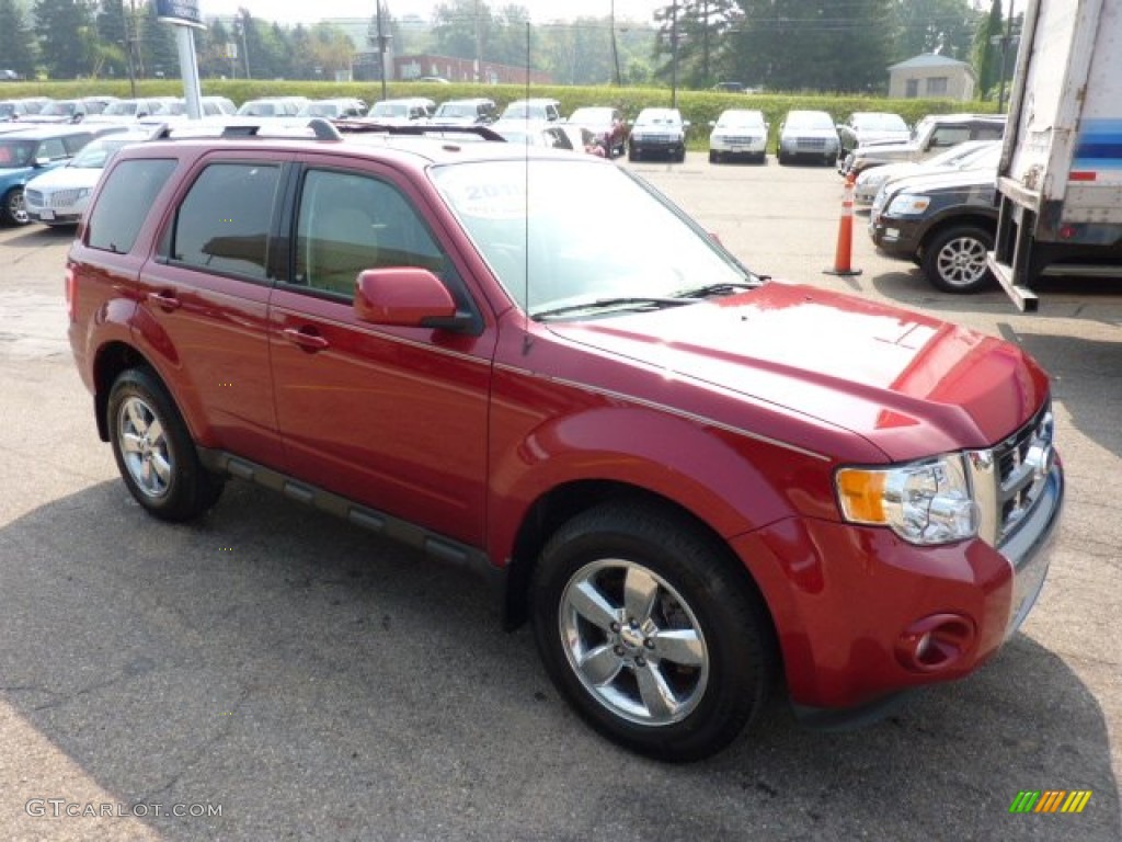 2010 Escape Limited 4WD - Sangria Red Metallic / Camel photo #6