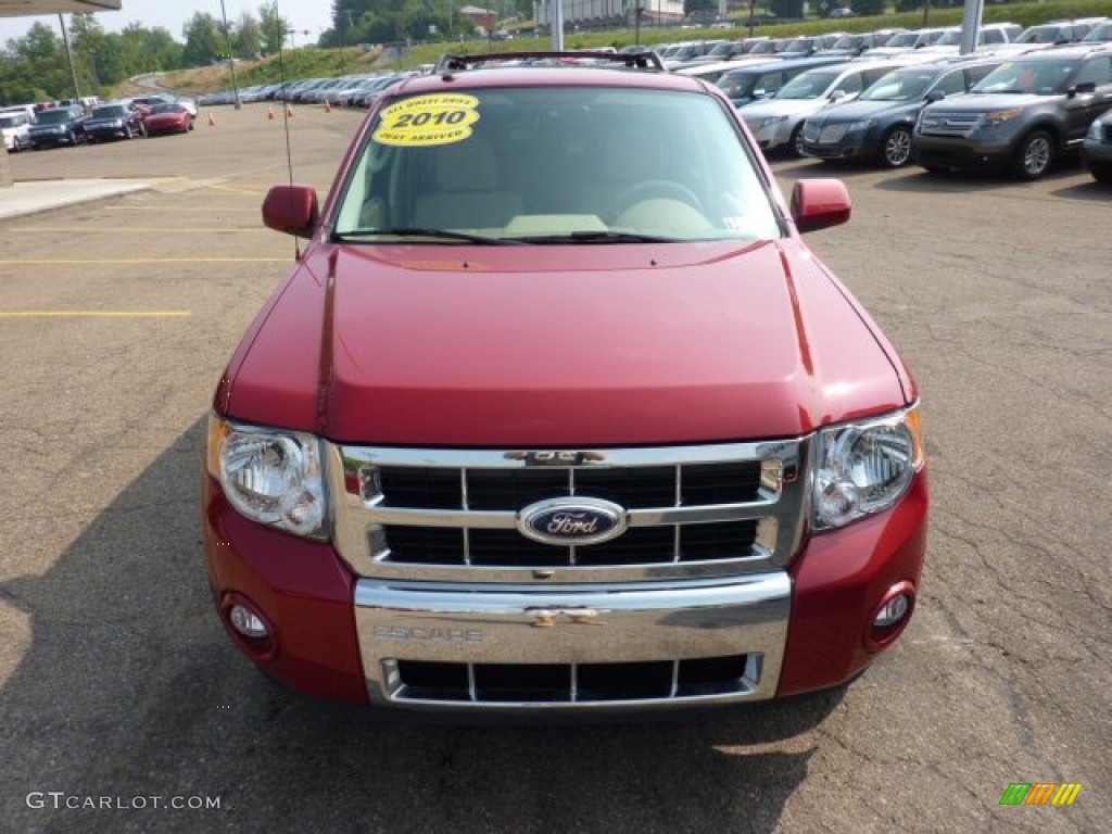2010 Escape Limited 4WD - Sangria Red Metallic / Camel photo #7
