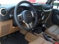 2011 Jeep Wrangler Black/Dark Saddle Interior Steering Wheel Photo