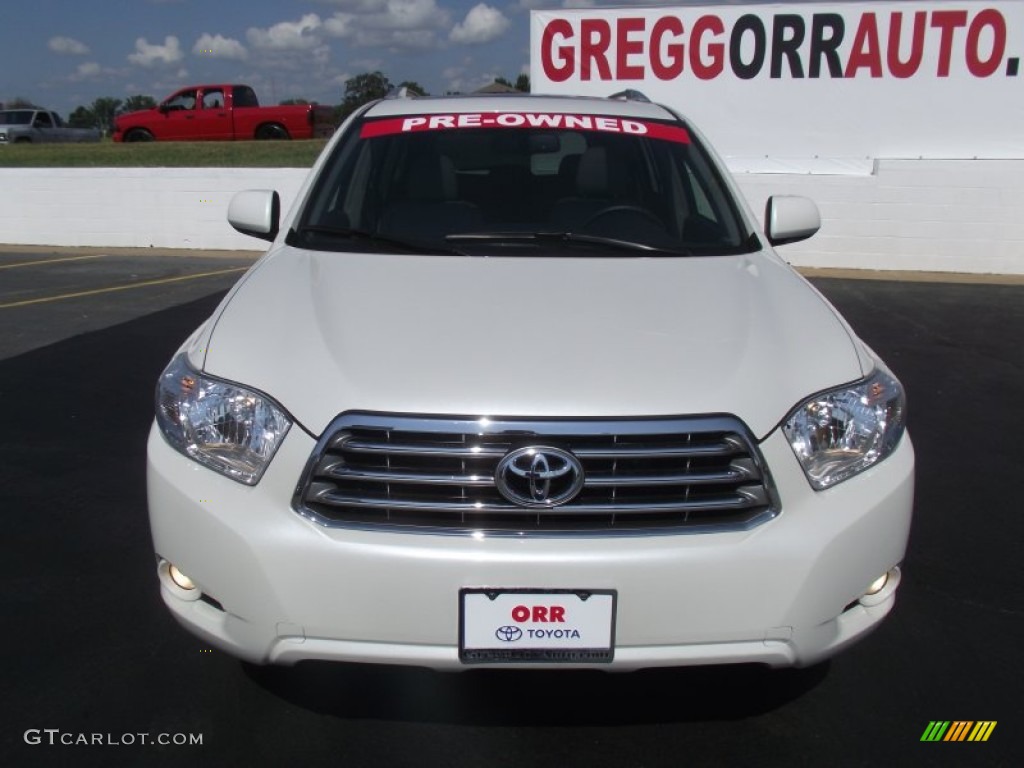 2009 Highlander Limited 4WD - Blizzard White Pearl / Ash photo #2