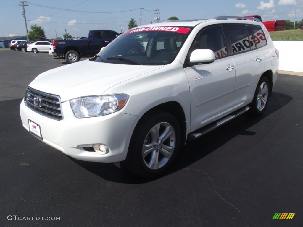 2009 Highlander Limited 4WD - Blizzard White Pearl / Ash photo #3