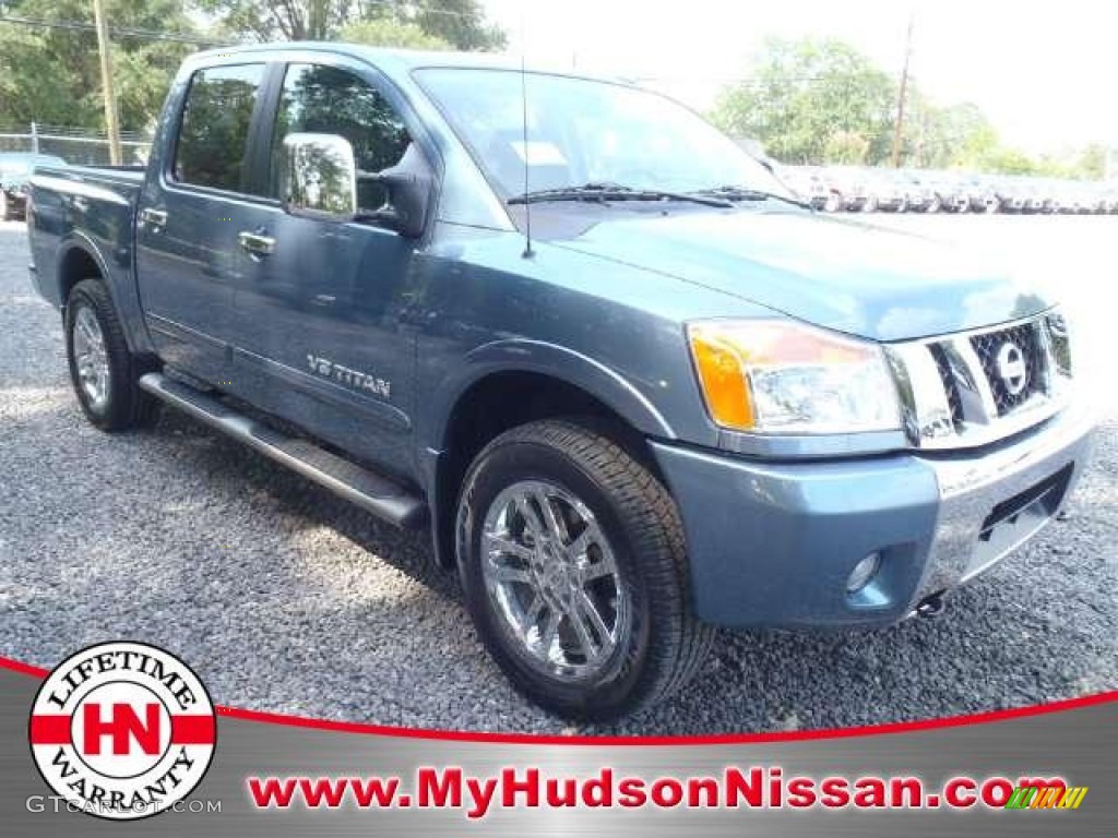 2011 Titan SL Crew Cab 4x4 - Blue Steel / Charcoal photo #1