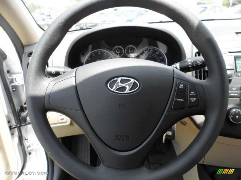 2011 Hyundai Elantra Touring GLS Beige Steering Wheel Photo #51948287