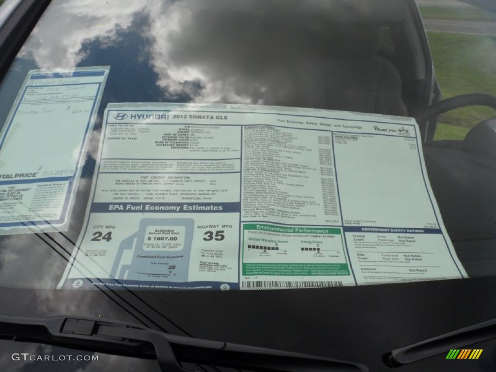 2012 Hyundai Sonata GLS Window Sticker Photo #51949598